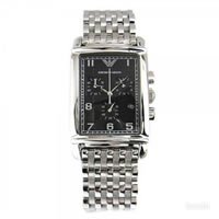 Buy Armani Watches AR0299 Stainless Black Dial Chronograph Mens Watch online