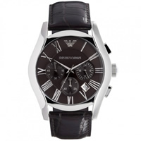 Buy Armani Watches Classic Brown Leather Mens Chronograph Watch AR0671 online