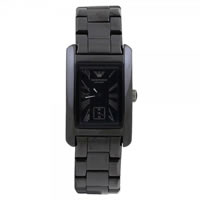 Buy Armani Watches Ceramic Black Womens Rectangle Watch AR1407 online