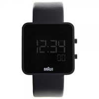 Buy Braun Watches Black Leather Mens Digital Watch BN0046BKBKG online