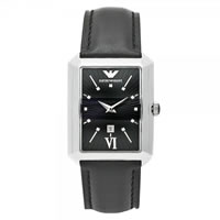 Buy Armani Watches AR0459 Black Leather Womens Watch online