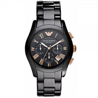 Buy Armani Watches Ceramic Black Gold Mens Chronograph Watch AR1410 online