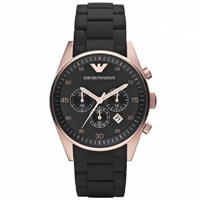 Buy Armani Watches Black and Gold Mens Chronograph Watch AR5905 online