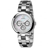 Buy Armani Watches AR0734 Ladies Silver Stainless Steel Chronograph Watch online