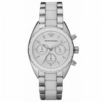 Buy Armani Watches AR5940 Sports Luxe Chronograph Ladies Silver Watch online