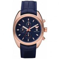 Buy Armani Watches AR5935 Gents Blue Leather Watch online