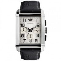 Buy Armani Watches AR0333 Gents Black Leather Watch online