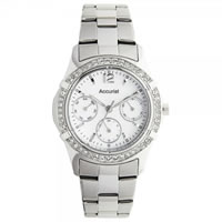 Buy Accurist Watches Stainless Silver Womens Chronograph Watch LB1640P online