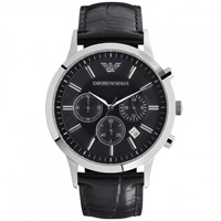 Buy Armani Watches Black Leather Mens Chronograph Watch AR2447 online