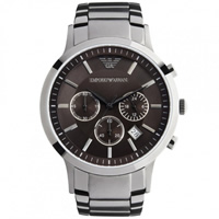 Buy Armani Watches AR2454 Gents Grey Stainless Steel Watch online