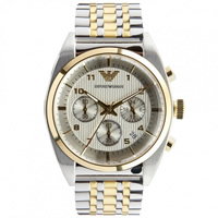 Buy Armani Watches AR0396 Gents Silver and Gold Watch online