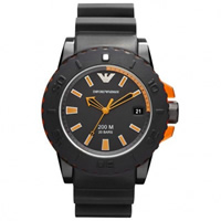 Buy Armani Watches Emporio Armani Sportivo Watches AR5969 Mens Black Silicone Watch online