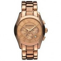 Buy Armani Watches AR0365 Unisex Rose gold Chronograph Watch online