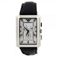 Buy Armani Watches Classic Genuine black leather  Mens Watch AR0472 online