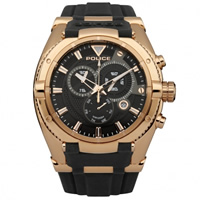 Buy Police Watches PL13092JSR-02 Police Mens Raptor Black & Rose Gold Watch online