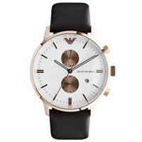 Buy Armani Watches AR0398 Emporio Armani Gianni Mens Brown Leather Watch online