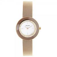 Buy Accurist Watches LB1442 Rose Gold Tone Mesh Womens Watch online