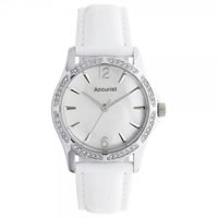 Buy Accurist Watches LS1747P White leather Womens Watch online