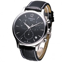 Buy Tissot Watches T063.617.16.057.00 Black Leather Mens Chronograph Watch online