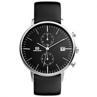 Buy Danish Design Q12Q 723 Mens Black Leather Chronograph Watch online