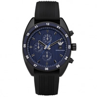 Buy Armani Watches AR5930 Mens Black Silicone Chronograph Sportivo Watch online