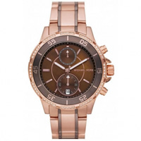 Buy Michael Kors Watches Ladies Chronograph Two Tone Rose Gold Stainless Steel Watch MK5553 online