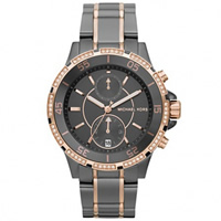 Buy Michael Kors Watches Ladies Chronograph Black & Rose Gold Stainless Steel Watch MK5554 online