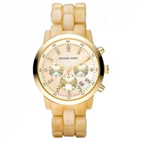 Buy Michael Kors Watches Ladies Chronograph PVD Gold & Resin Watch MK5217 online