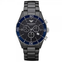 Buy Armani Watches Emporio Armani Mens Black Ceramic Chronograph Watch AR1429 online