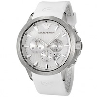 Buy Armani Watches AR5850 Mens White Chronograph Silicone Watch online