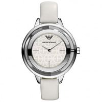 Buy Armani Watches AR7300 White Leather Womens Watch online
