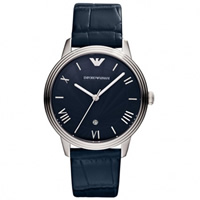 Buy Armani Watches AR1651 Emporio Armani Gianni Unisex Blue Leather Watch online