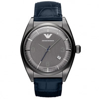 Buy Armani Watches AR1649 Emporio Armani Gianni Unisex Blue Leather Watch online