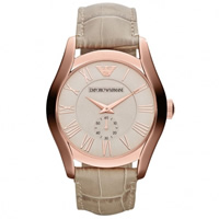 Buy Armani Watches AR1667 Emporio Armani Gianni Unisex Beige Leather Watch online