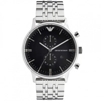 Buy Armani Watches Emporio Armani Gianni Watch AR0389 Mens Black Steel Watch online