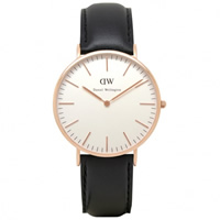 Buy Daniel Wellington 0107DW Classic Sheffield Gents Black Leather Watch online