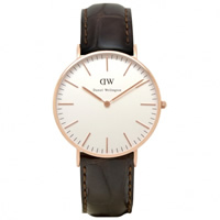 Buy Daniel Wellington 0510DW Classic York Ladies Brown Leather Watch online