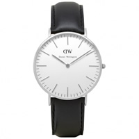 Buy Daniel Wellington 0608DW Classic Sheffield Ladies Black Leather Watch online