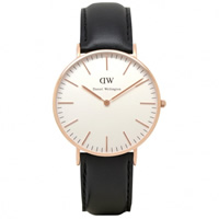 Buy Daniel Wellington 0508DW Classic Sheffield Ladies Black Leather Watch online