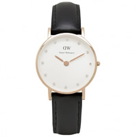 Buy Daniel Wellington 0901DW Classy Sheffield Ladies Black Leather Watch online