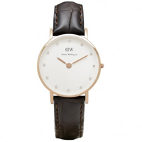 Buy Daniel Wellington 0902DW Classy York Ladies Brown Leather Watch online