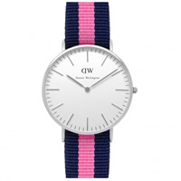 Buy Daniel Wellington 0604DW Classic Nato Winchester Ladies Blue and Pink Nylon Watch online