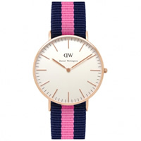 Buy Daniel Wellington 0505DW Classic Nato Winchester Ladies Blue and Pink Nylon Watch online