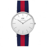 Buy Daniel Wellington 0601DW Classic Nato Oxford Ladies Blue and Red Nylon Watch online