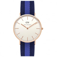 Buy Daniel Wellington 0504DW Classic Nato Swansea Ladies Navy and Blue Nylon Watch online