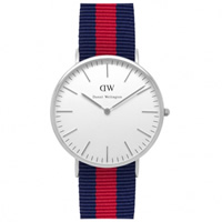 Buy Daniel Wellington 0201DW Classic Nato Oxford Gents Blue and Red Nylon Watch online