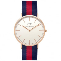 Buy Daniel Wellington 0101DW Classic Nato Oxford Gents Blue and Red Nylon Watch online