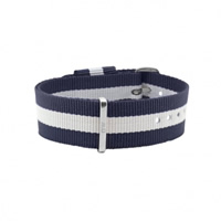 Buy Daniel Wellington 0802DW Nato Glasgow Silver Ladies Blue and White Nylon Strap online