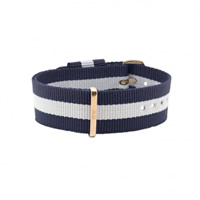 Buy Daniel Wellington 0304DW Nato Glasgow Rose Gents Blue and White Nylon Strap online