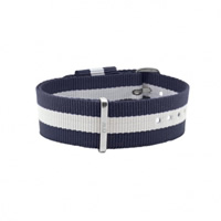 Buy Daniel Wellington 0404DW Nato Glasgow Silver Gents Blue and White Nylon Strap online